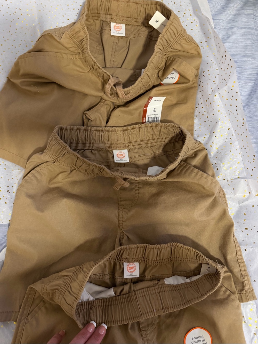 wonder nation Tan Pull-On School Shorts - 3 Pack - Picture 3 of 3